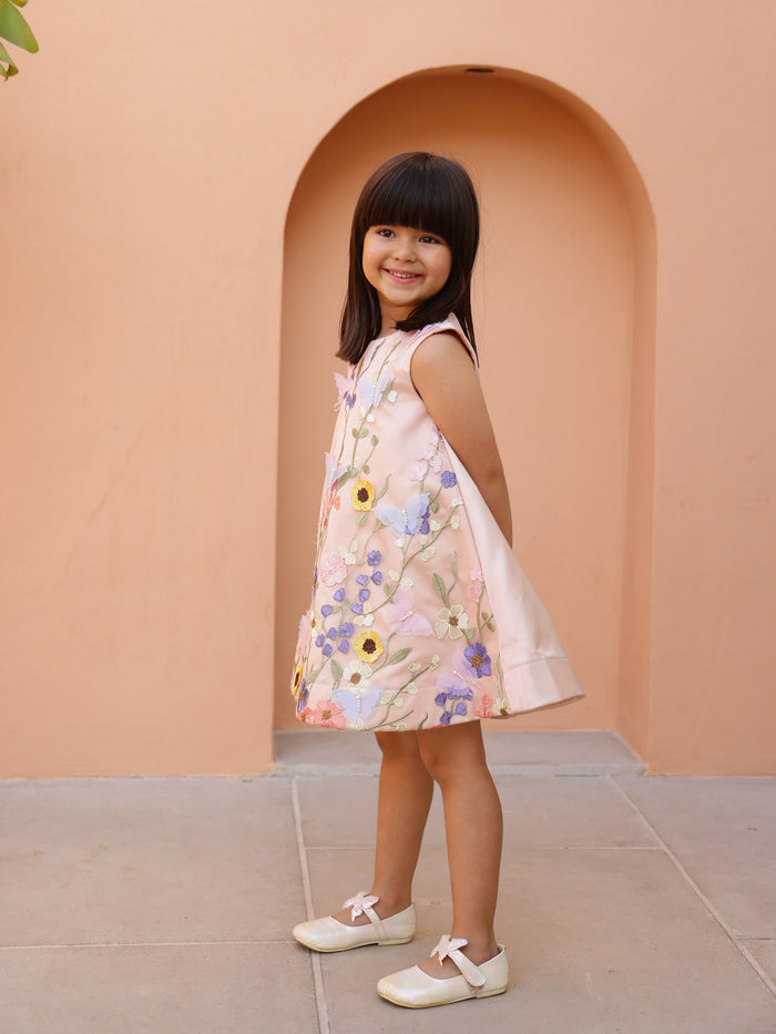Blossom Peach Flower Girl Dress