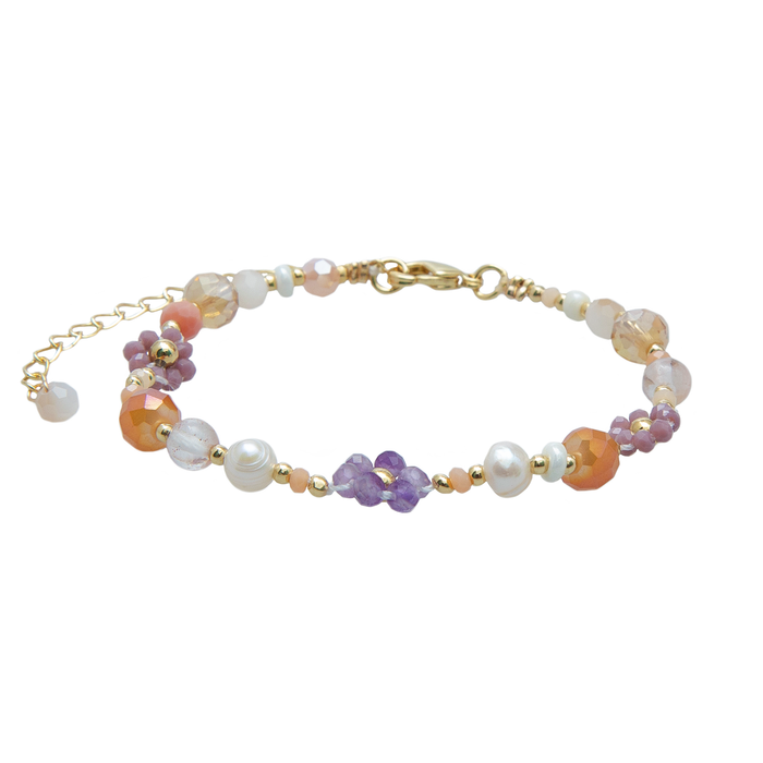 Blossoming Beauty Secret Garden Bracelet, flat lay with clasp