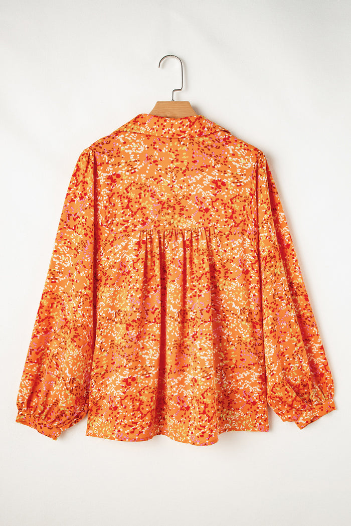 Blouse babydoll orange à col -A WOMAN WE LOVE
