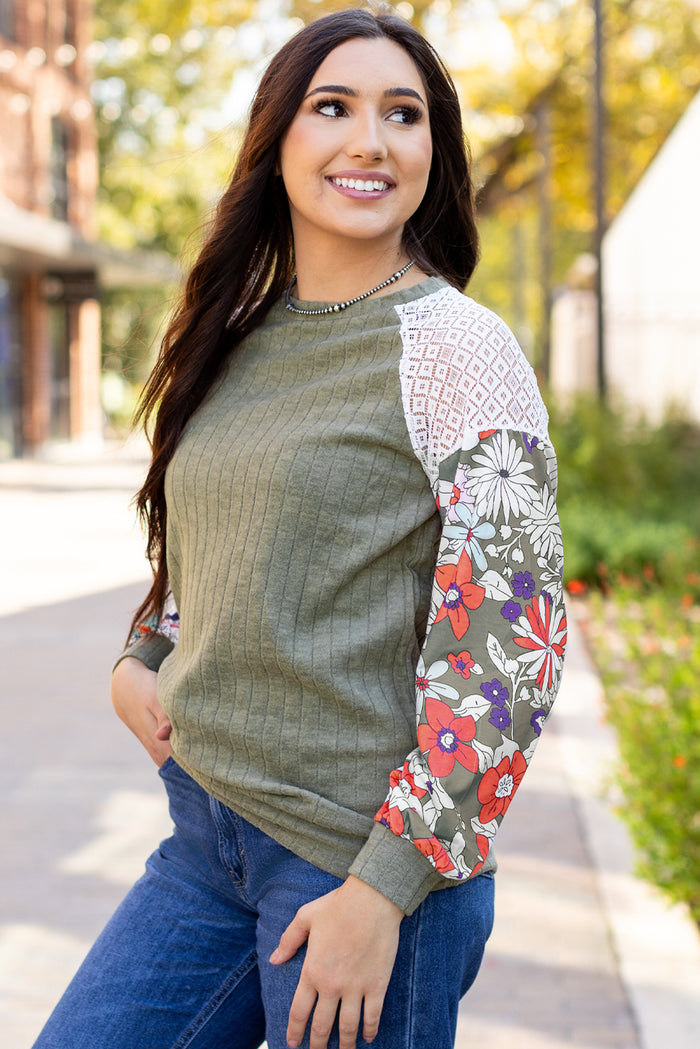 Blouse côtelée à Green-A WOMAN WE LOVE