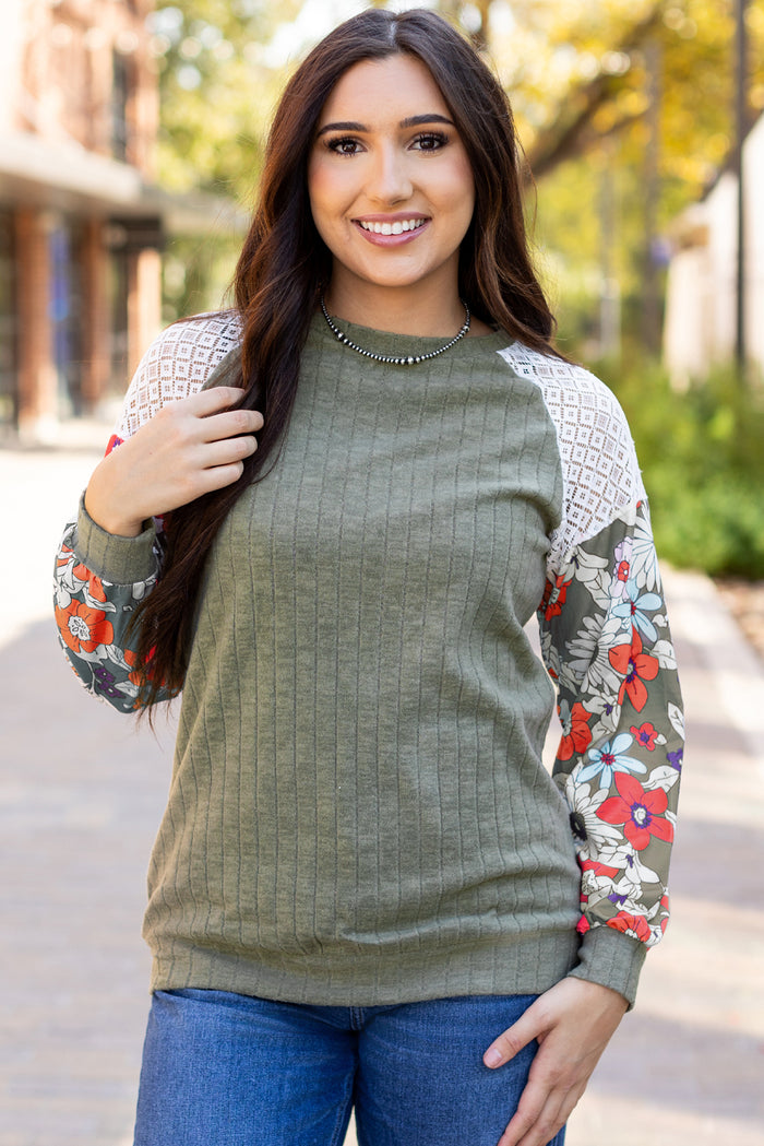 Blouse côtelée à Green-A WOMAN WE LOVE