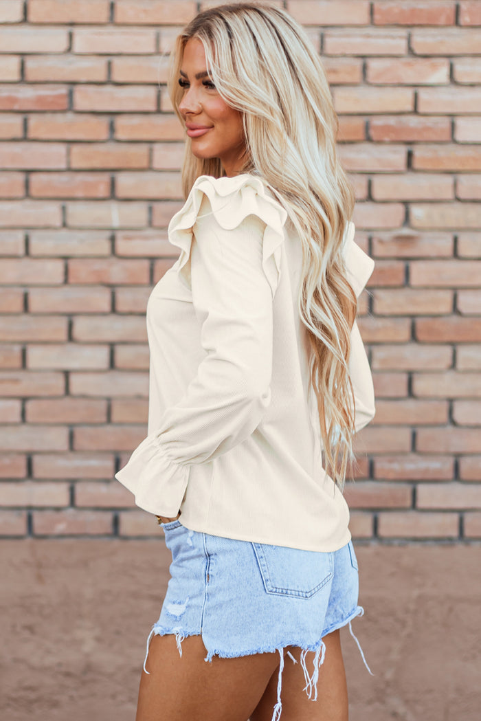 Blouse en velours volants-A WOMAN WE LOVE