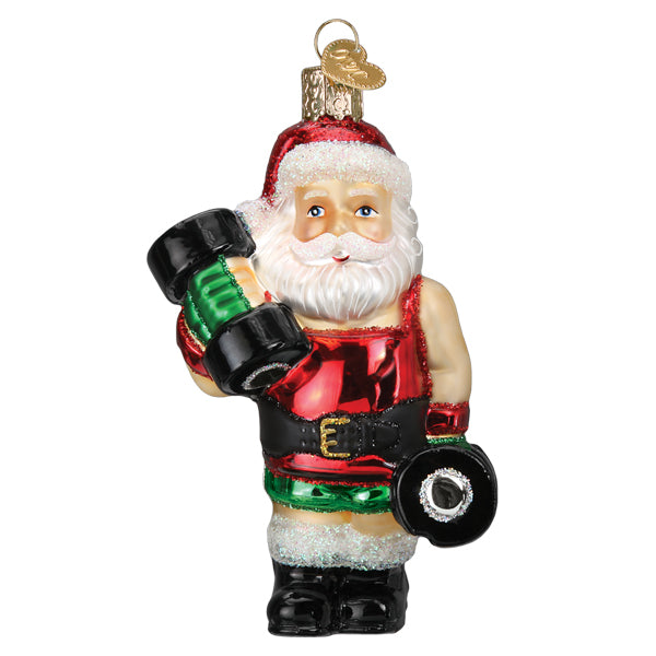 Body Builder Santa Ornament