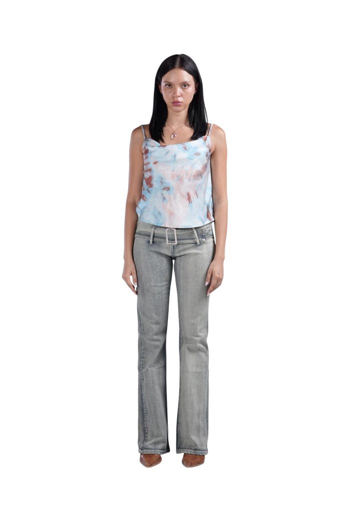 BOOTCUT BLUE WITH WITHE