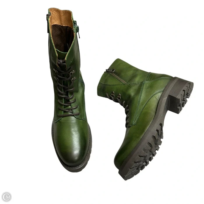 Boots Ankle Heels By Miz Mooz In Green, Size: 10.5