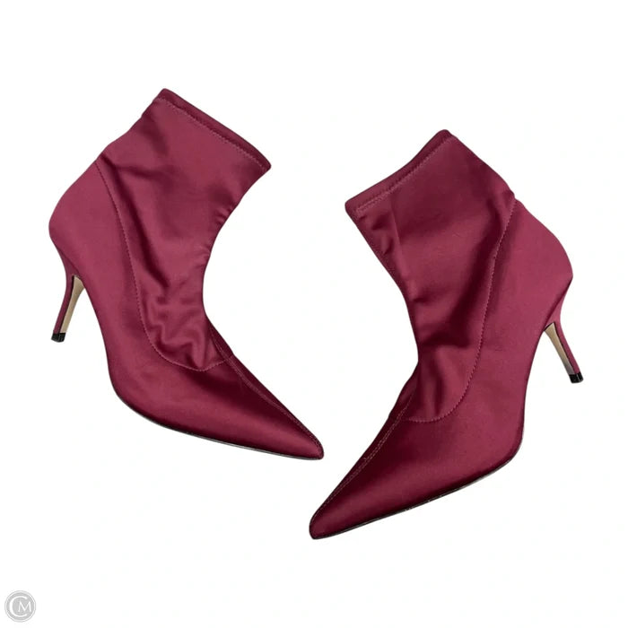 Boots Ankle Heels By Zara Basic In Red, Size: 9.5