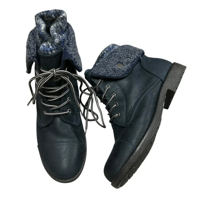 Boots Combat By Cliffs By White Mountain In Blue, Size: 9