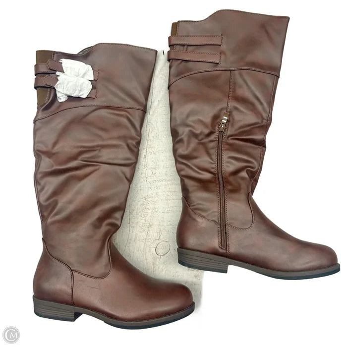 Boots Knee Heels By J G Hook In Brown, Size: 7.5