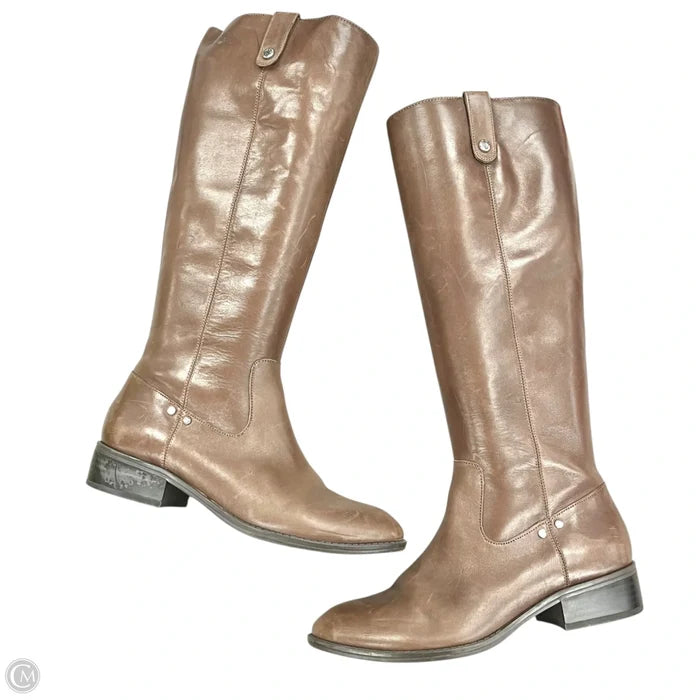 Boots Mid-calf Heels By Ralph Lauren In Brown, Size: 6.5