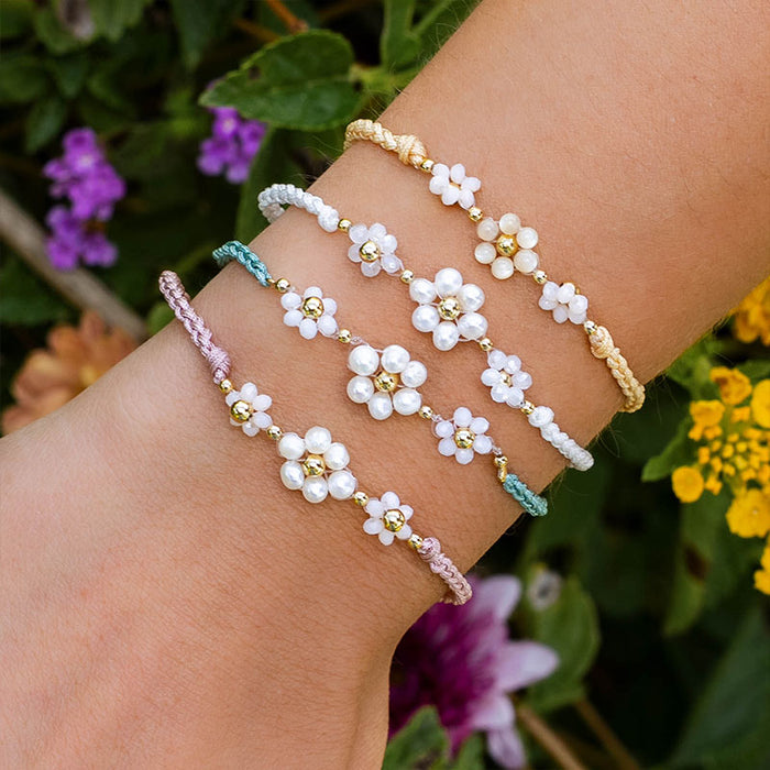 Buttercup Garden Party Bracelet, stacked on wrist