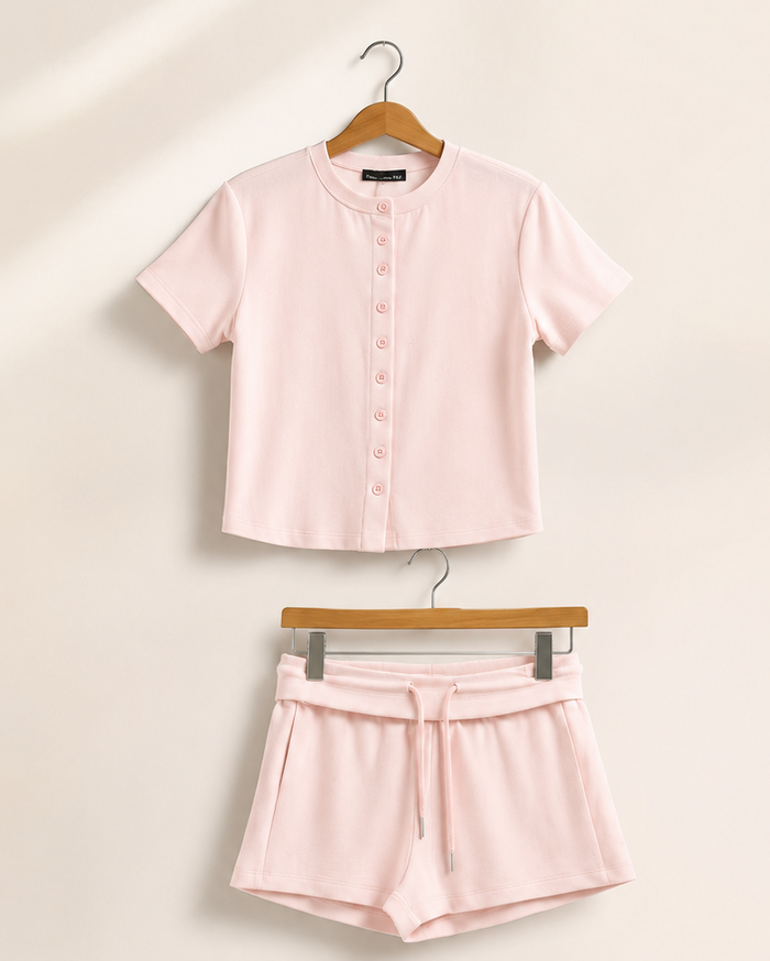 Button-Up Short Lounge Set