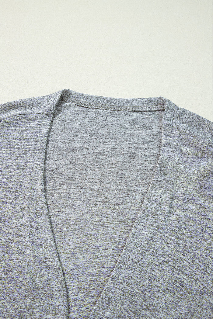 Cardigan léger ouvert sur le devant de couleur unie à taille haute-A WOMAN WE LOVE