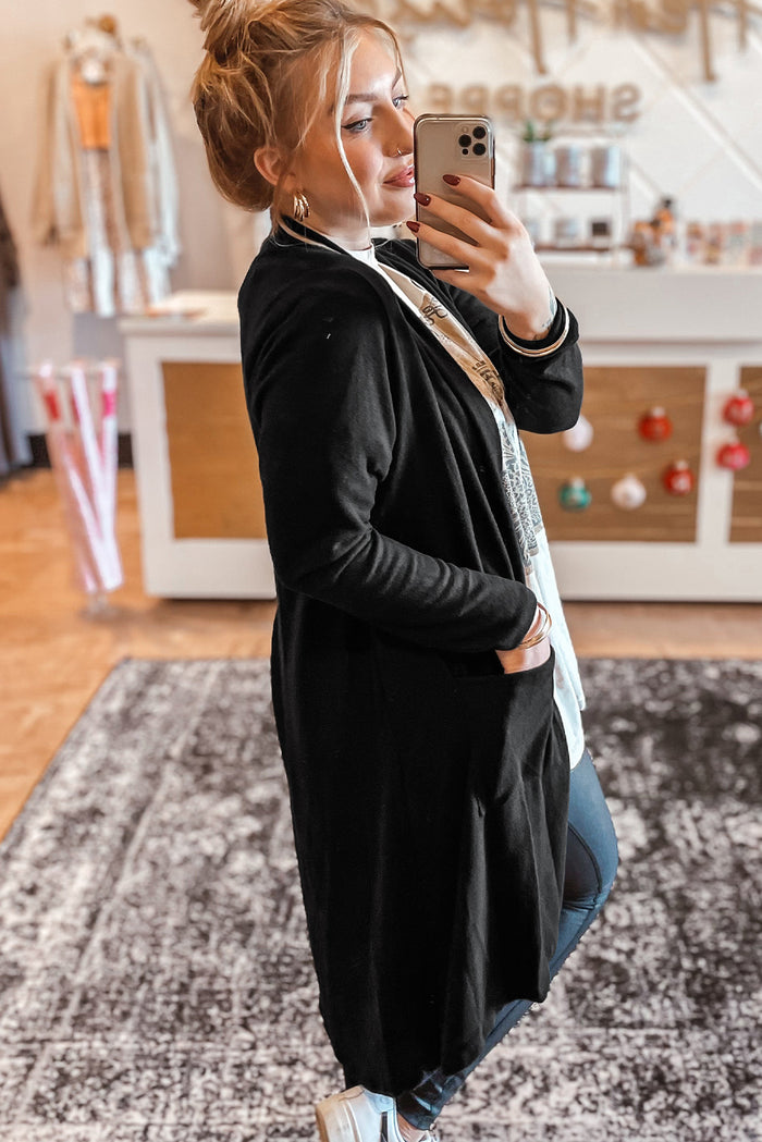 Cardigan noir ouvert sur le devant *-A WOMAN WE LOVE