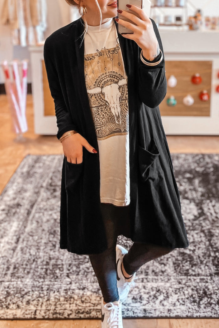 Cardigan noir ouvert sur le devant *-A WOMAN WE LOVE