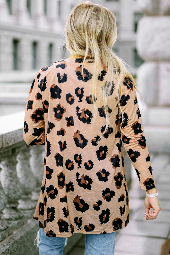 Cardigan ouvert sur le devant imprimé léopard-A WOMAN WE LOVE
