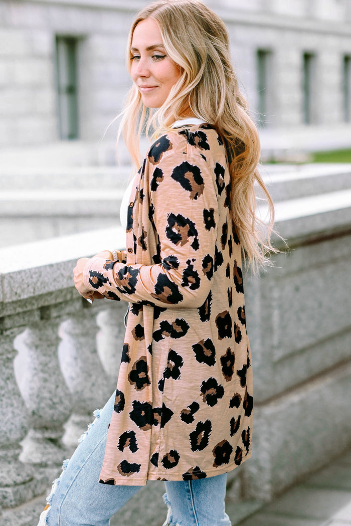 Cardigan ouvert sur le devant imprimé léopard-A WOMAN WE LOVE