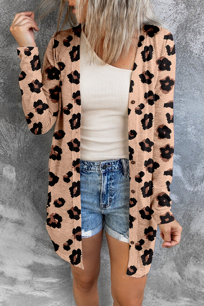 Cardigan ouvert sur le devant imprimé léopard-A WOMAN WE LOVE