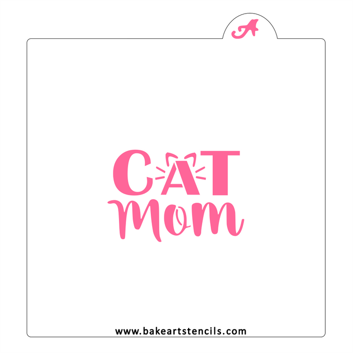 Cat Mom Cookie Stencil bakeartstencil