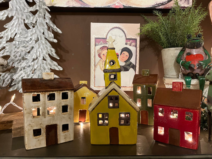 Ceramic Village Luminary - Green House
