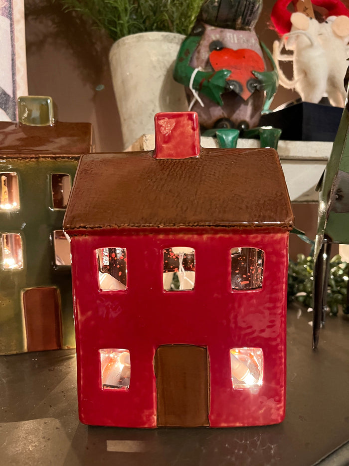 Ceramic Village Luminary - Red House