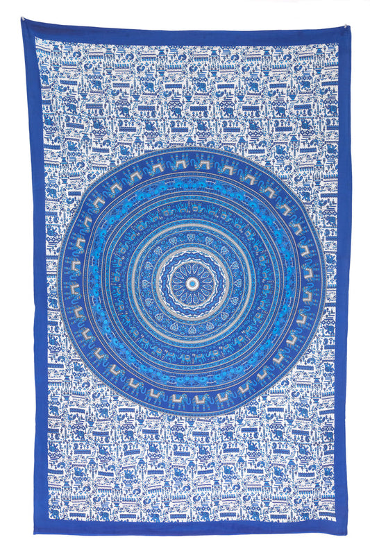 Chandini mandala tapestry in blue