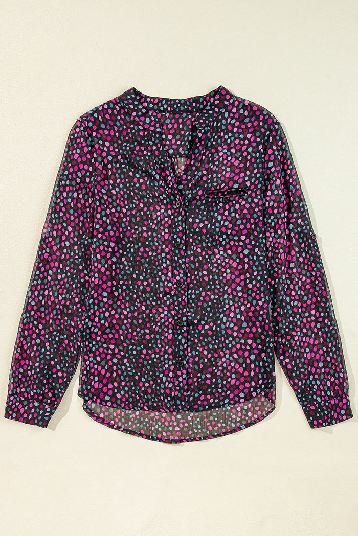 Chemise décontractée boutonnée imprimée à pois *-A WOMAN WE LOVE