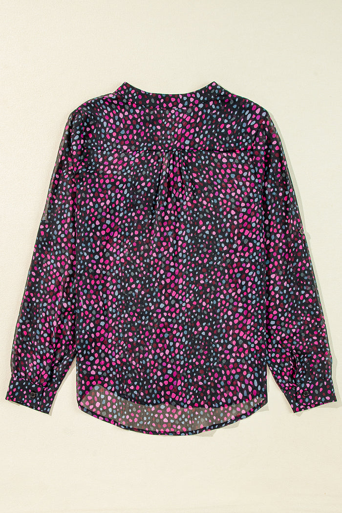 Chemise décontractée boutonnée imprimée à pois *-A WOMAN WE LOVE