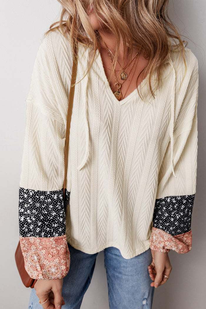 Chemisier beige avec cordon de serrage *