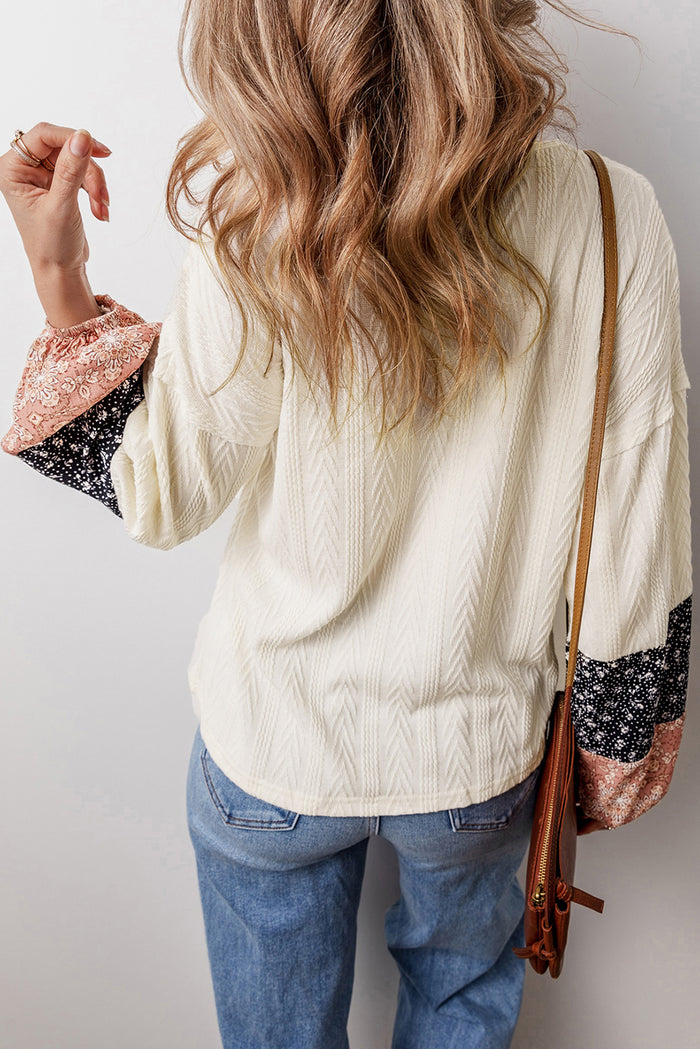 Chemisier beige avec cordon de serrage *