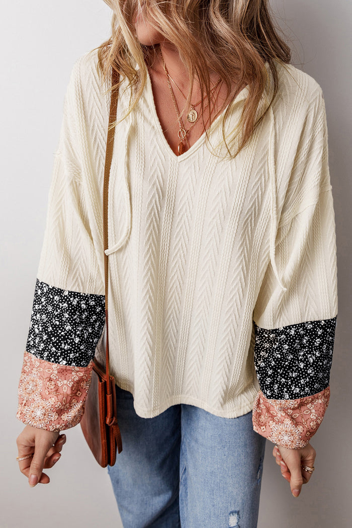 Chemisier beige avec cordon de serrage *