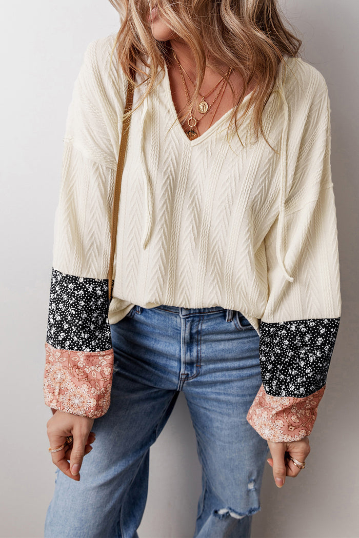 Chemisier beige avec cordon de serrage *