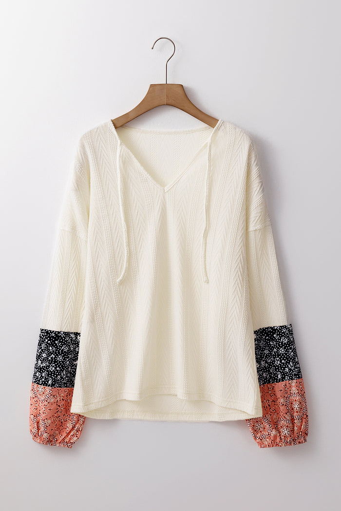 Chemisier beige avec cordon de serrage *