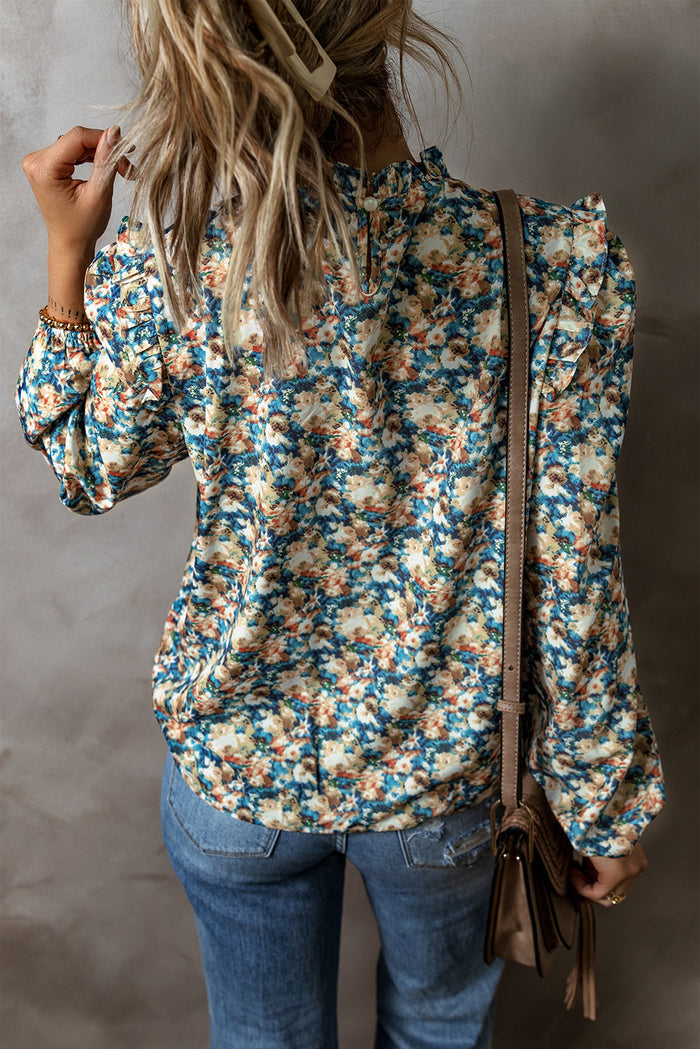 Chemisier bleu ciel à manches bouffantes *-A WOMAN WE LOVE