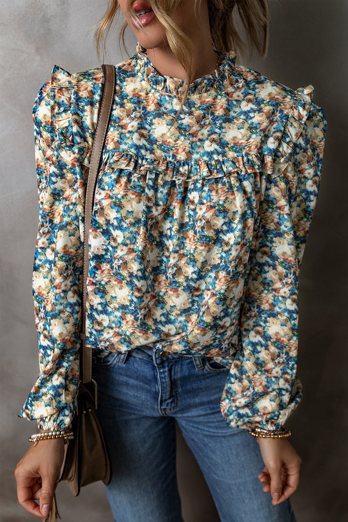 Chemisier bleu ciel à manches bouffantes *-A WOMAN WE LOVE