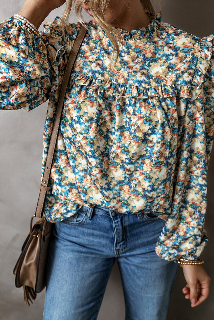 Chemisier bleu ciel à manches bouffantes *-A WOMAN WE LOVE