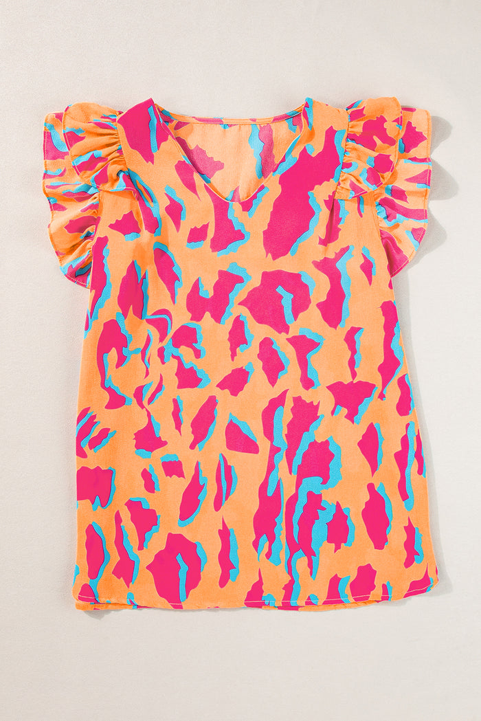 Chemisier orange à imprimé abstrait *-A WOMAN WE LOVE