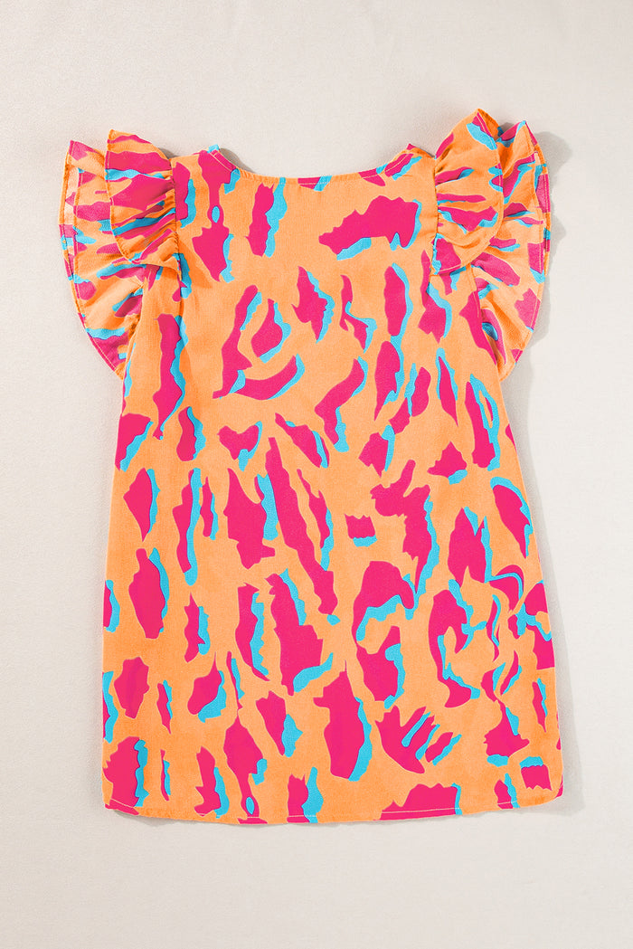 Chemisier orange à imprimé abstrait *-A WOMAN WE LOVE