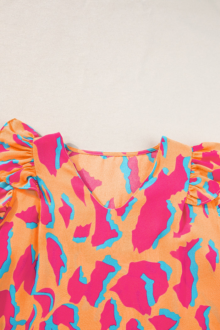 Chemisier orange à imprimé abstrait *-A WOMAN WE LOVE