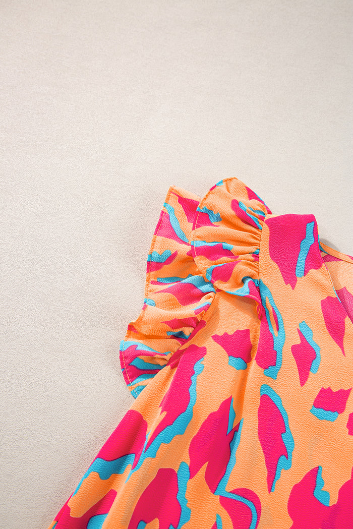 Chemisier orange à imprimé abstrait *-A WOMAN WE LOVE