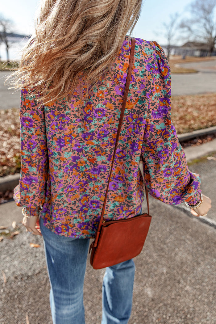 Chemisier violet à imprimé floral *-A WOMAN WE LOVE