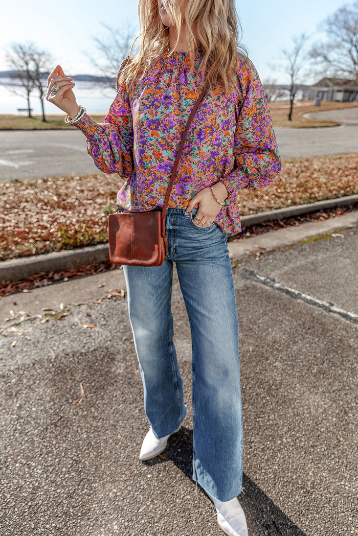 Chemisier violet à imprimé floral *-A WOMAN WE LOVE
