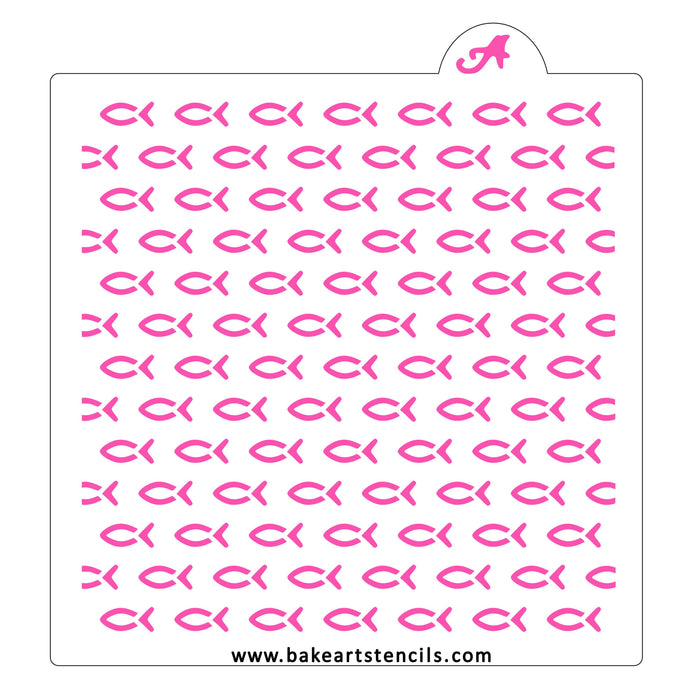 Christian Fish Pattern Stencil bakeartstencils