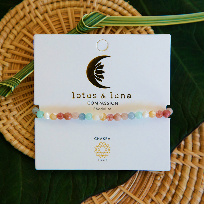 Compassion Healing 4mm Bracelet, on brand card