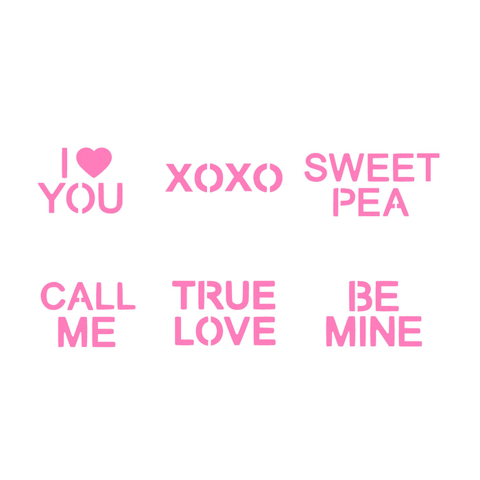 Conversation Hearts Cookie Stencil Set bakeartstencil