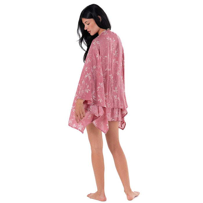 Coral Bloom Butterfly Kimono, back