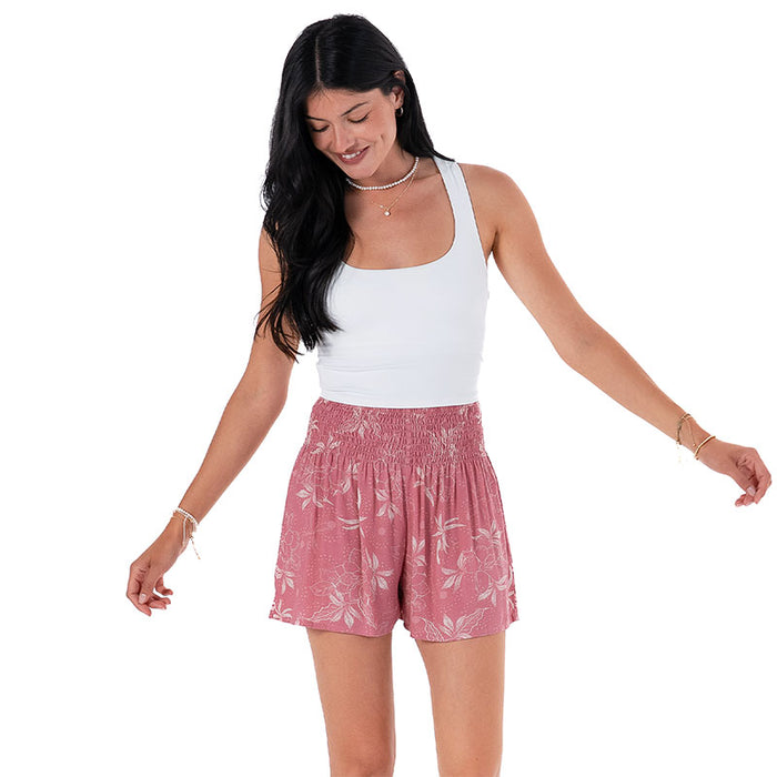 Coral Bloom Shorts, front