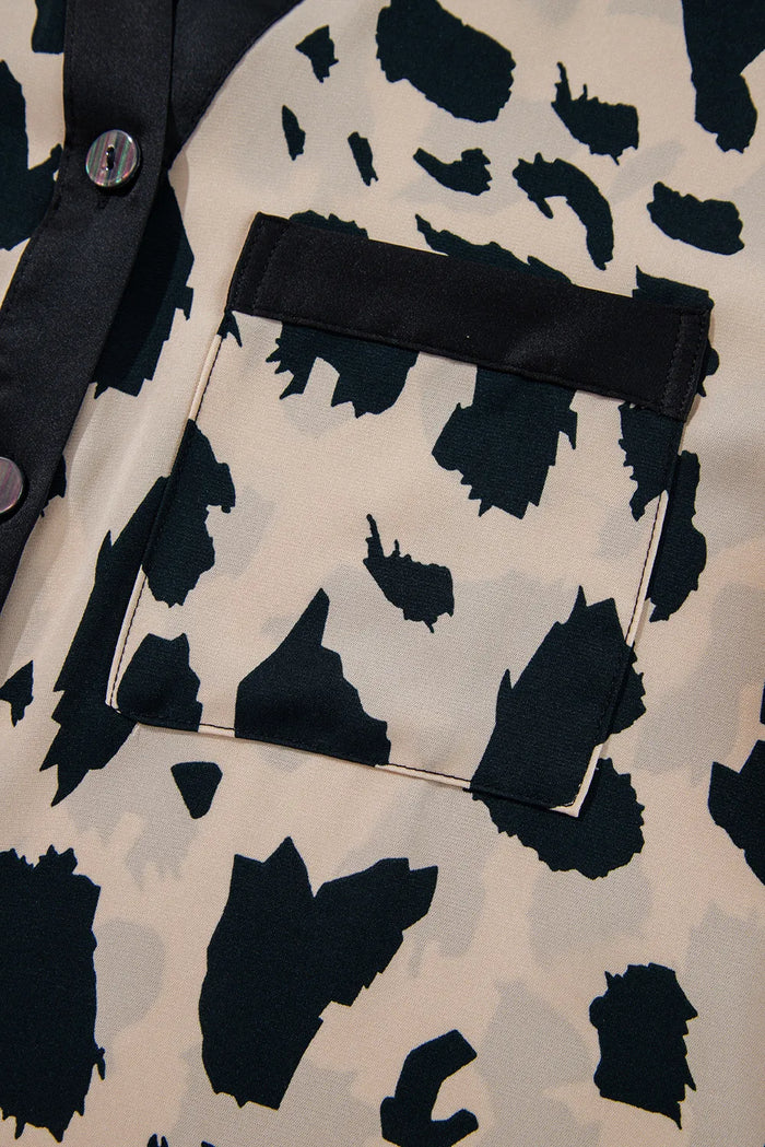 Cozy Button-Up Lounge Set with Long Sleeves & Pants