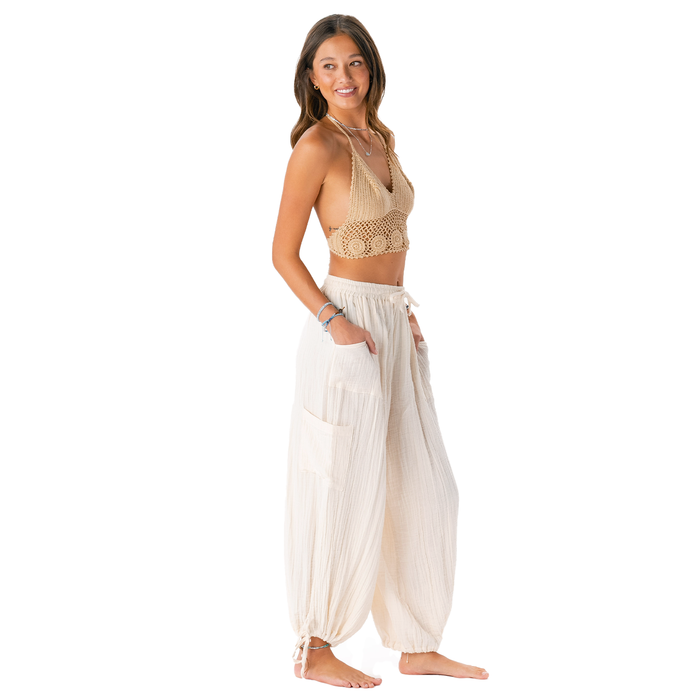 Cream Adventure Cargo Pants, side