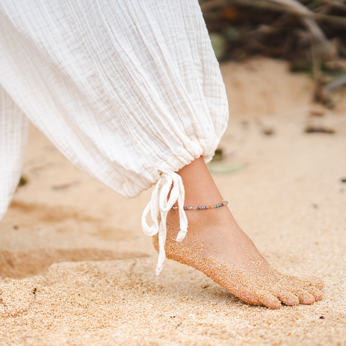 Cream Adventure Cargo Pants, ankle detail
