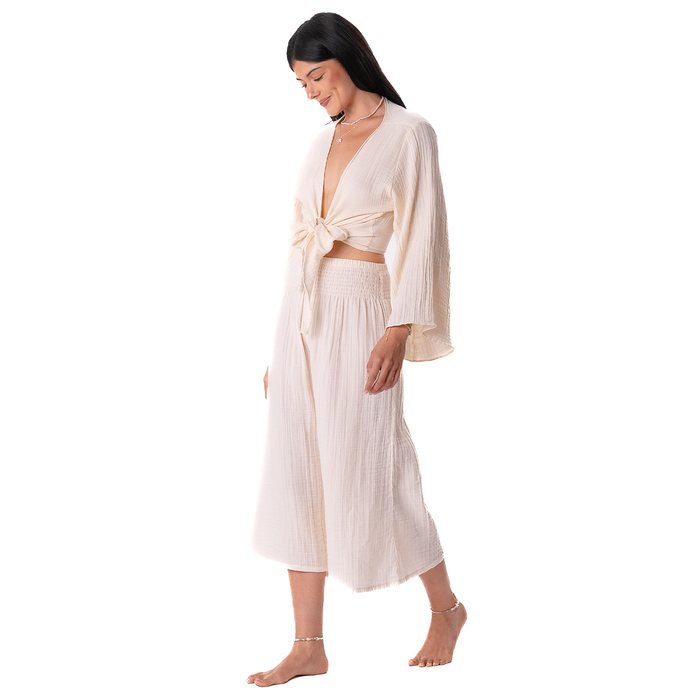 Cream Lagoon Cropped Pants, side